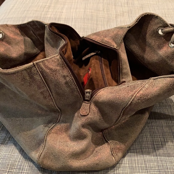 Copper metallic suede bag - Picture 6 of 14